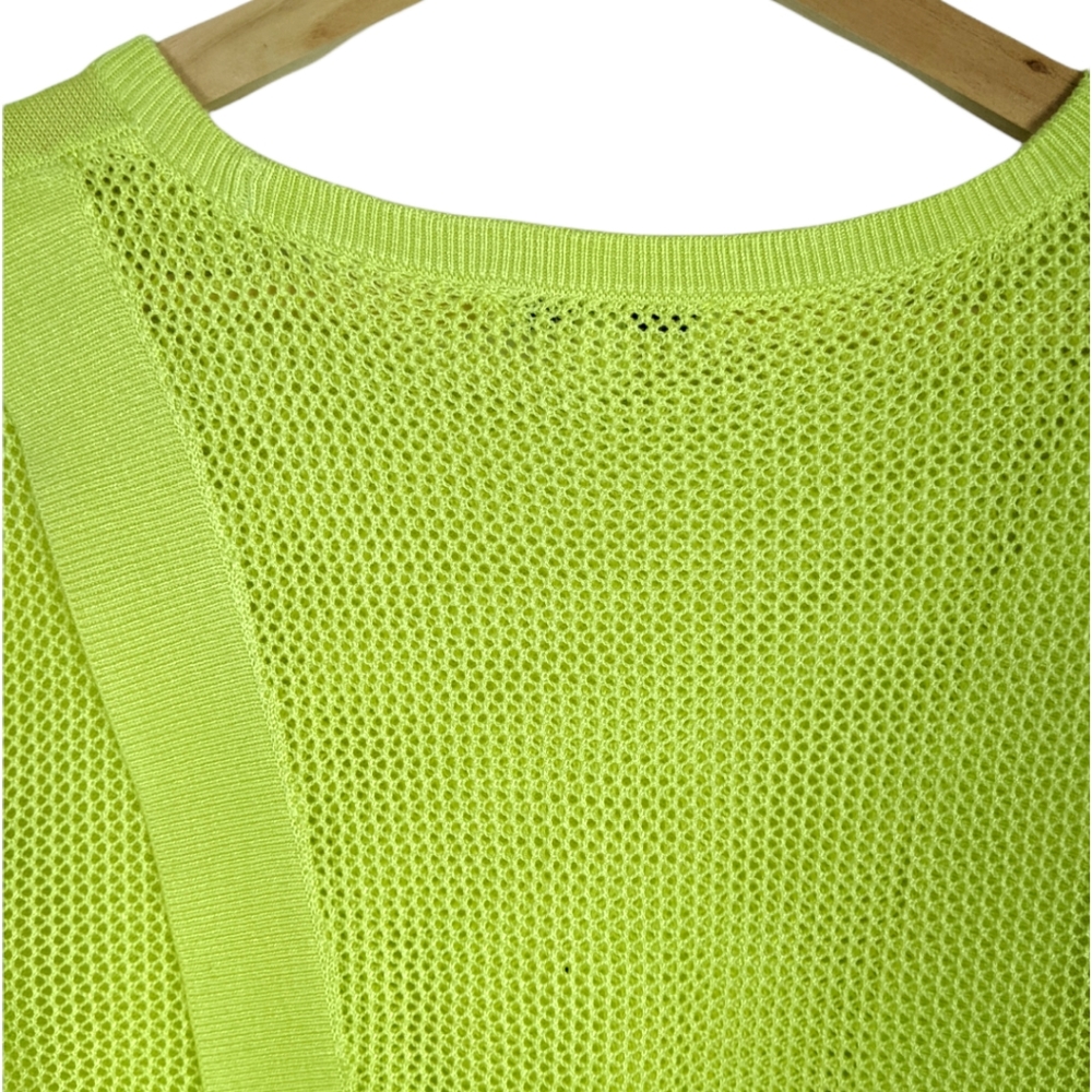 Cabi Split Back Lime Green Sweater - image 8